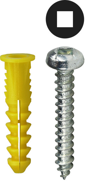 L.H. Dottie 2AKDDTP #10 Yellow Wing Conical Anchor Kit w/ Pan Head Square Drive Screws (Tuff Pack)
