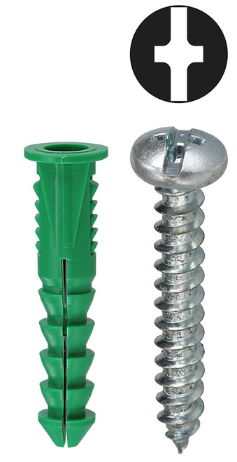 L.H. Dottie 3AK #12 Green Wing Conical Anchor Kit w/ Pan Head Combo Drive Screws