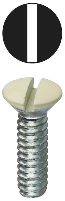 L.H. Dottie 413IV #6-32 x 5/16'' Ivory Slotted Oval Head Wall Plate Screw