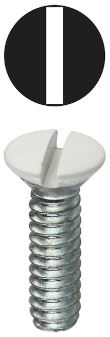 L.H. Dottie 414WHT #6-32 x 1/2'' White Slotted Oval Head Wall Plate Screw