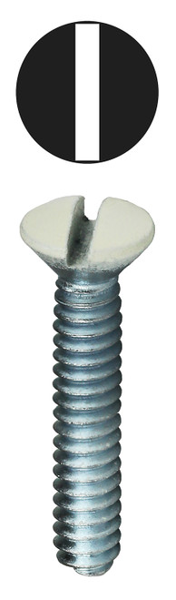 L.H. Dottie 415WHT #6-32 x 3/4'' White Slotted Oval Head Wall Plate Screw