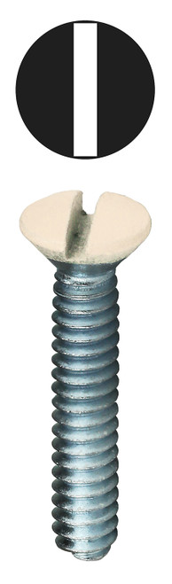 L.H. Dottie 416ALD #6-32 x 1'' Almond Slotted Oval Head Wall Plate Screw