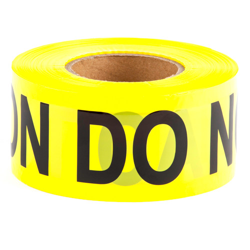 L.H. Dottie BT8X3 3'' x 300' Yellow Barricade Tape (Caution Do Not Enter)
