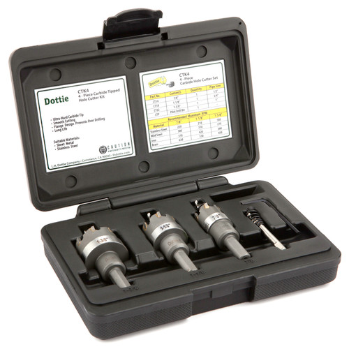 L.H. Dottie CTK4 4-Piece Carbide Hole Cutter Kit