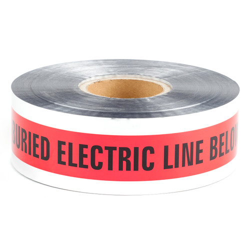 L.H. Dottie DU01 3'' x 1000' Red Detectable Tape (Caution Buried Electric Line Below)