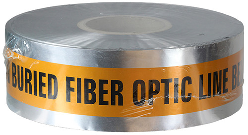 L.H. Dottie DU10 3'' x 1000' Orange Detectable Tape (Caution Buried Fiber Optic Line Below)