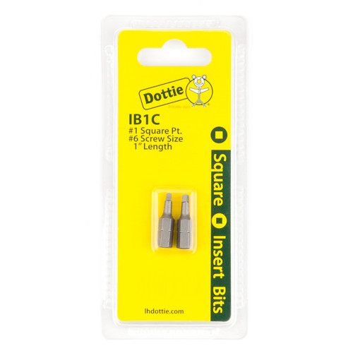 L.H. Dottie IB1C #1 x 1'' Square Drive Insert Bit (Carded)