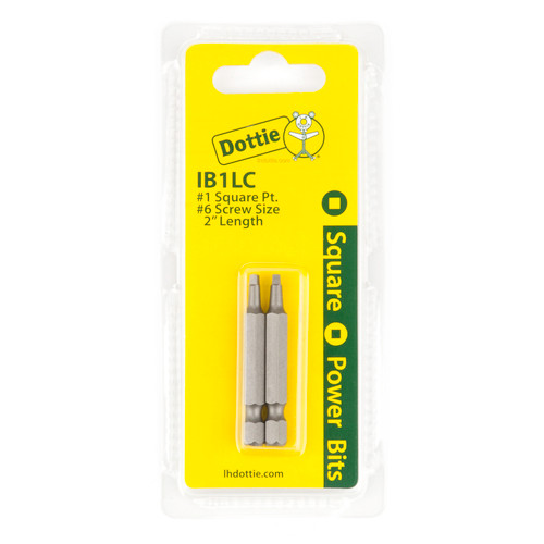 L.H. Dottie IB1LC #1 x 2'' Square Drive Power Bit (Carded)