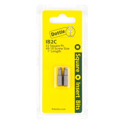 L.H. Dottie IB2C #2 x 1'' Square Drive Insert Bit (Carded)
