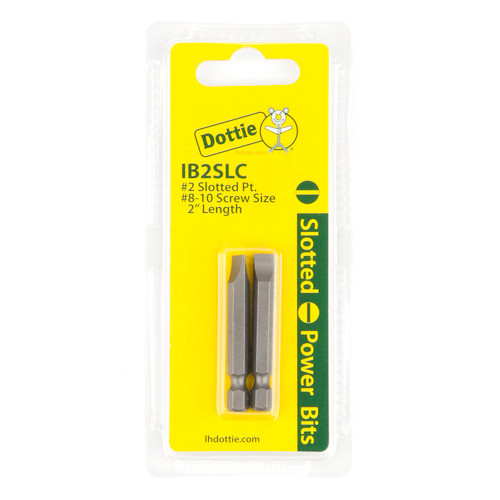 L.H. Dottie IB2SLC #2 x 2'' Slotted Power Bit (Carded)