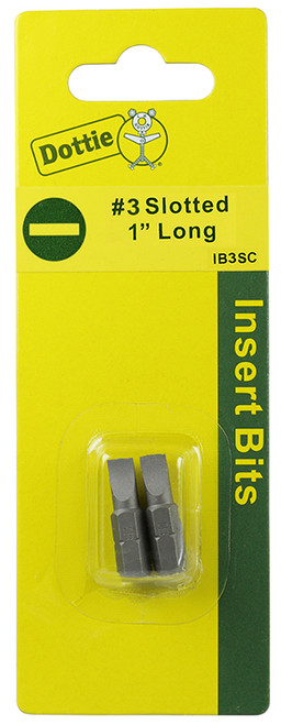 L.H. Dottie IB3SC #3 x 1'' Slotted Insert Bit (Carded)
