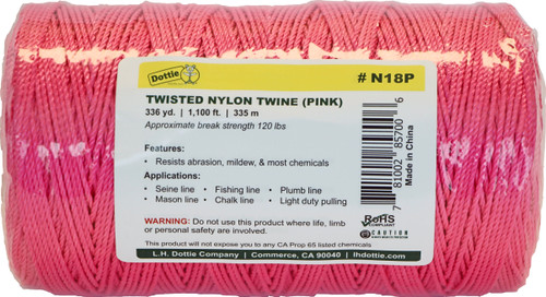 L.H. Dottie N18P 1100' Pink Twisted Nylon Twine