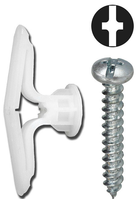 L.H. Dottie NTK14LTP #8 Nylon Toggle Anchor Kit w/ Pan Head Combo Head Screws (Tuff Pack)