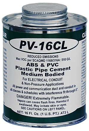 L.H. Dottie PV16CL Clear ABS & PVC Cement (Pint)