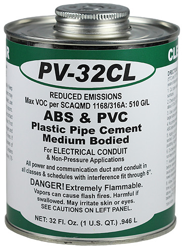 L.H. Dottie PV32CL Clear ABS & PVC Cement (Quart)