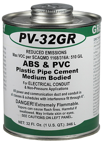 L.H. Dottie PV32GR Gray ABS & PVC Cement (Quart)