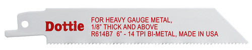 L.H. Dottie R614B7 3/4'' x 6'' Bi-Metal Reciproblade