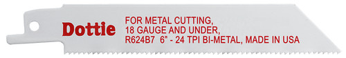 L.H. Dottie R624B7 3/4'' x 6'' Bi-Metal Reciproblade
