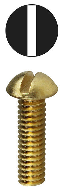 L.H. Dottie RMB6321 #6-32 x 1'' Slotted Round Head Brass Machine Screw