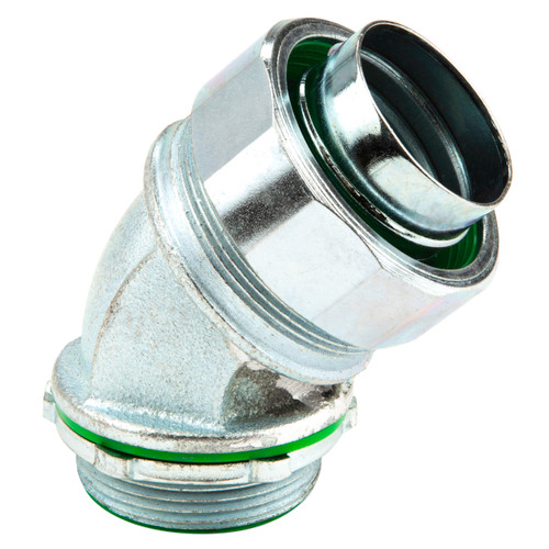 L.H. Dottie SL45250I 2-1/2'' 45 Degree Insulated Steel Liquid Tight Connector