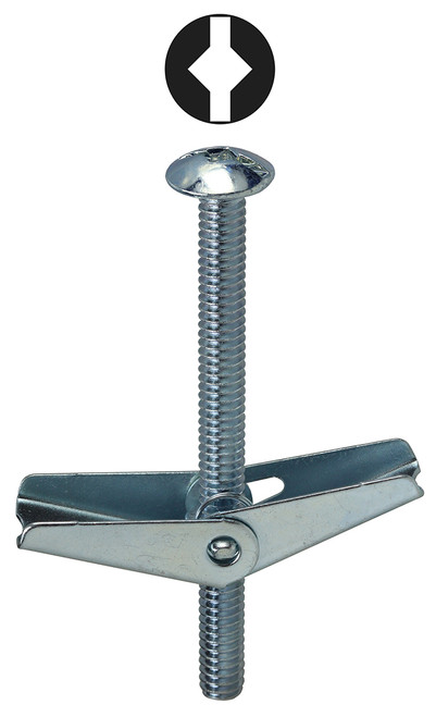 L.H. Dottie TB44DS 1/4'' x 4'' Square/Slotted Mushroom Head Toggle Bolt