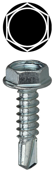 L.H. Dottie TEKHW12112 #12 x 1-1/2'' Hex Washer Head Self Drilling Screw
