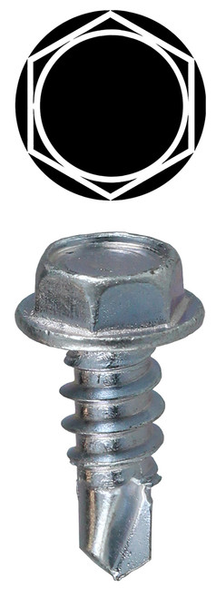 L.H. Dottie TEKHW834 #8 x 3/4'' Hex Washer Head Self Drilling Screw