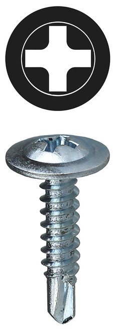 L.H. Dottie TEKWT81 #8 x 1'' Phillips Wafer Head Self Drilling Screw (Tuff Pack)