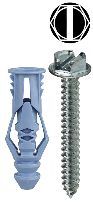 L.H. Dottie TG10KHX #10 Blue Triple-Grip Anchor Kit w/ Hex Head Combo Drive Screws
