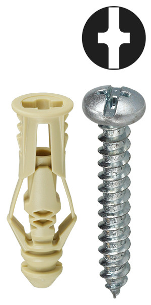 L.H. Dottie TG6K #6 Beige Triple-Grip Anchor Kit w/ Pan Head Combo Drive Screws