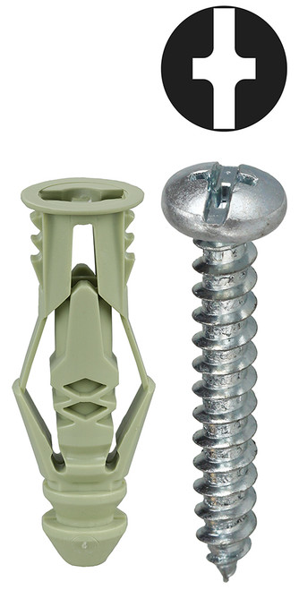 L.H. Dottie TG6KSQ #6 Beige Triple-Grip Anchor Kit w/ Pan Head Square Drive Screws