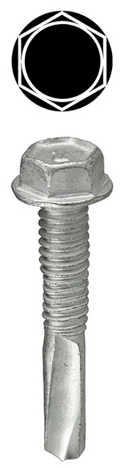 L.H. Dottie TXV12114 #12 x 1-1/4'' Weather Resistant Coated Tek 5 Hex Washer Head Self Drilling Screw
