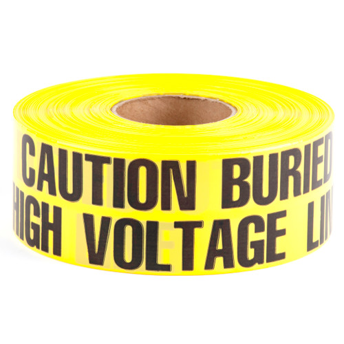 L.H. Dottie UT11D 3'' x 1000' Yellow Underground Warning Tape (Caution Buried High Voltage Line Below)