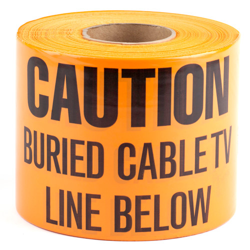 L.H. Dottie UT25D 6'' X 1000' Orange Underground Tape (Caution Buried Cable TV Line Below)