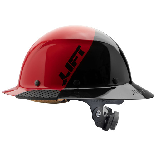 Lift Safety HDF50-20RD DAX Fiber-Reinforced Plastic Hard Hat (50/50 Gloss Red/Black)
