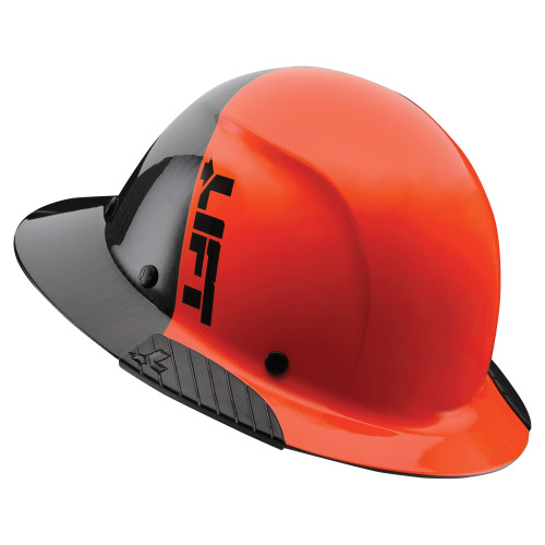Lift Safety HDF50C-19OC DAX Carbon Fiber Full Brim 50-50 (Orange/Black)