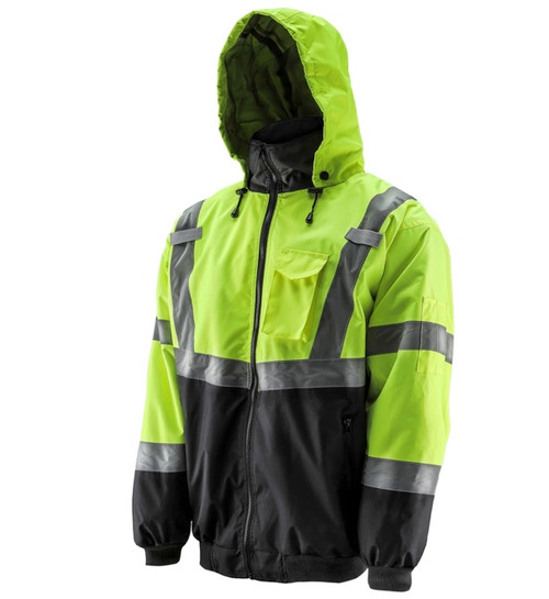 Lift Safety AVB-17HVKM Lift Viz-Pro Bomber Jacket (Hi-Viz/Black) Medium