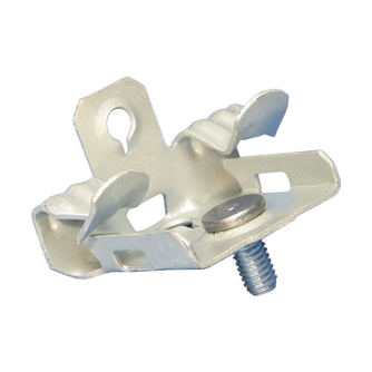 Caddy M24S Hammer-On Flange Clip, Bottom Mount with Stud, Spring Steel, 1/8"-1/4" (3-8 mm) Flange, 9.5 mm Screw