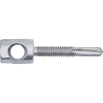 Caddy HMZH476 HangerMate Horizontal Mount Screw for Steel with Lock Nut, 3/8" Rod, 0.06"-0.25" Flange