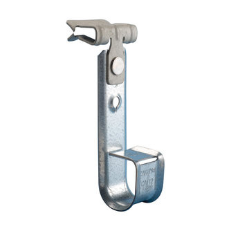 Caddy CAT1224SM Cablecat J-Hook with Hammer-On Flange Clip, Steel, Spring Steel, 3/4" (19 mm) dia, 1/8"-1/4" (3-6 mm) Flange