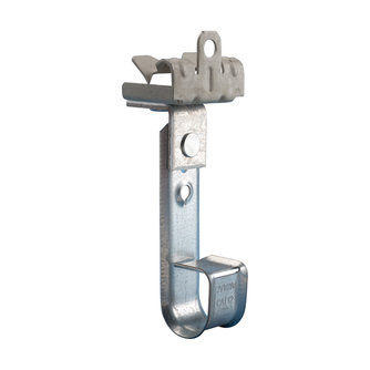 Caddy CAT1224 Cablecat J-Hook with Hammer-On Flange Clip, Swivel, Steel, Spring Steel, 3/4" (19 mm) dia, 1/8"-1/4" (3-6 mm) Flange