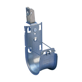 Caddy CAT64HP123 Cat HP J-Hook with Z Purlin Clip, Swivel, 4" (100 mm) dia, 0.06"-0.1" (1.5-2.5 mm) Flange
