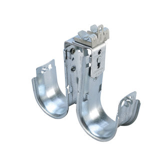 Caddy CAT48HPD1M24 Cat HP Double J-Hook with Hammer-On Flange Clip, Swivel, 3" (75 mm) dia, 8 1/2" (215.9 mm)