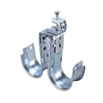 Caddy CAT64HPD1BC2 Cat HP Double J-Hook with BC200 Beam Clamp, Swivel, 4" (100 mm) dia, 10 1/2" (266.7 mm)