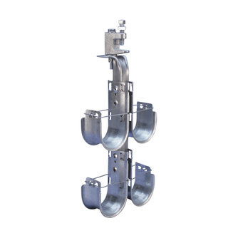 Caddy CAT64HPDFM3 Cat HP J-Hook Tree, Flange Mount, Double Sided, 4" (100 mm) dia, 3 Tier