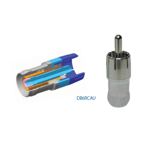 Belden DB6RCAU-25 Double Bubble RG-6 RCA Coax Compression Connector