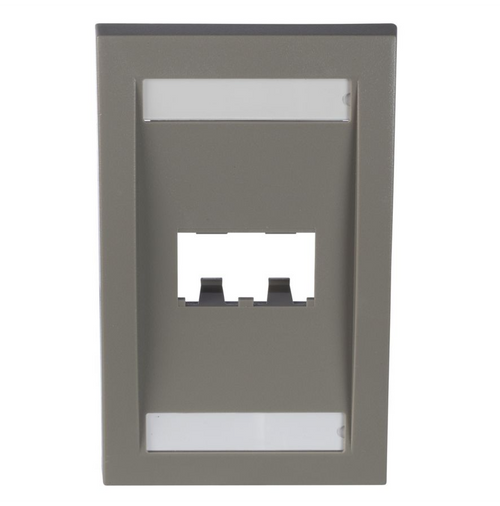 Panduit CFPE2IGY Mini-Com 2 Port International Gray Faceplate
