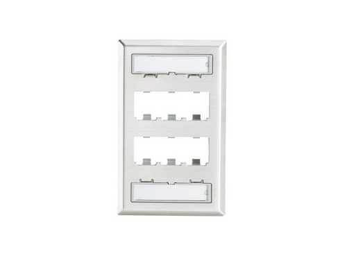Panduit CFPL6SY Mini-Com Classic 6-Port Stainless Steel Faceplate