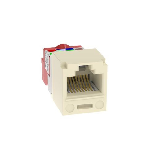 Panduit CJ5E88TEI Mini-Com UTP RJ45 Cat 5e TP-Style Jack Module, Electric Ivory
