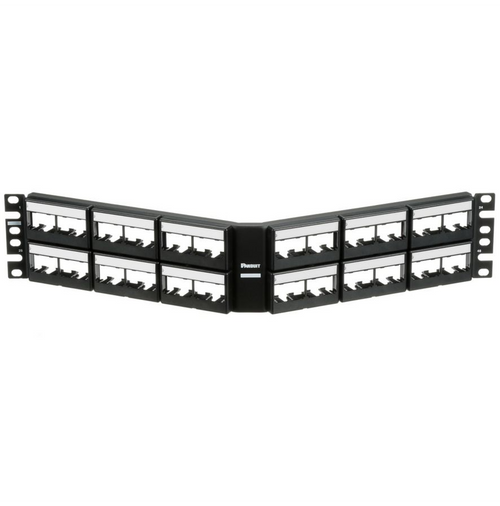 Panduit CPPLA48WBLY 48-Port 2U Mini-Com Angled Patch Panel